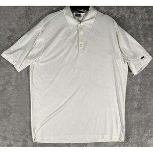 Tiger Woods Collection‎ Shirt Men's White Large Metal Tag Lightweight Polo Golf